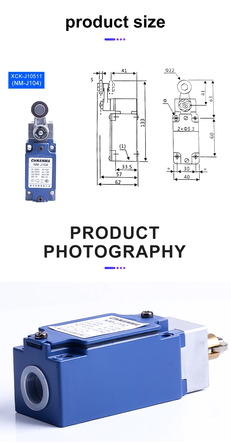 High Quality Xck-J Series Roller Lever Type Industrial Limit Switch for Machine