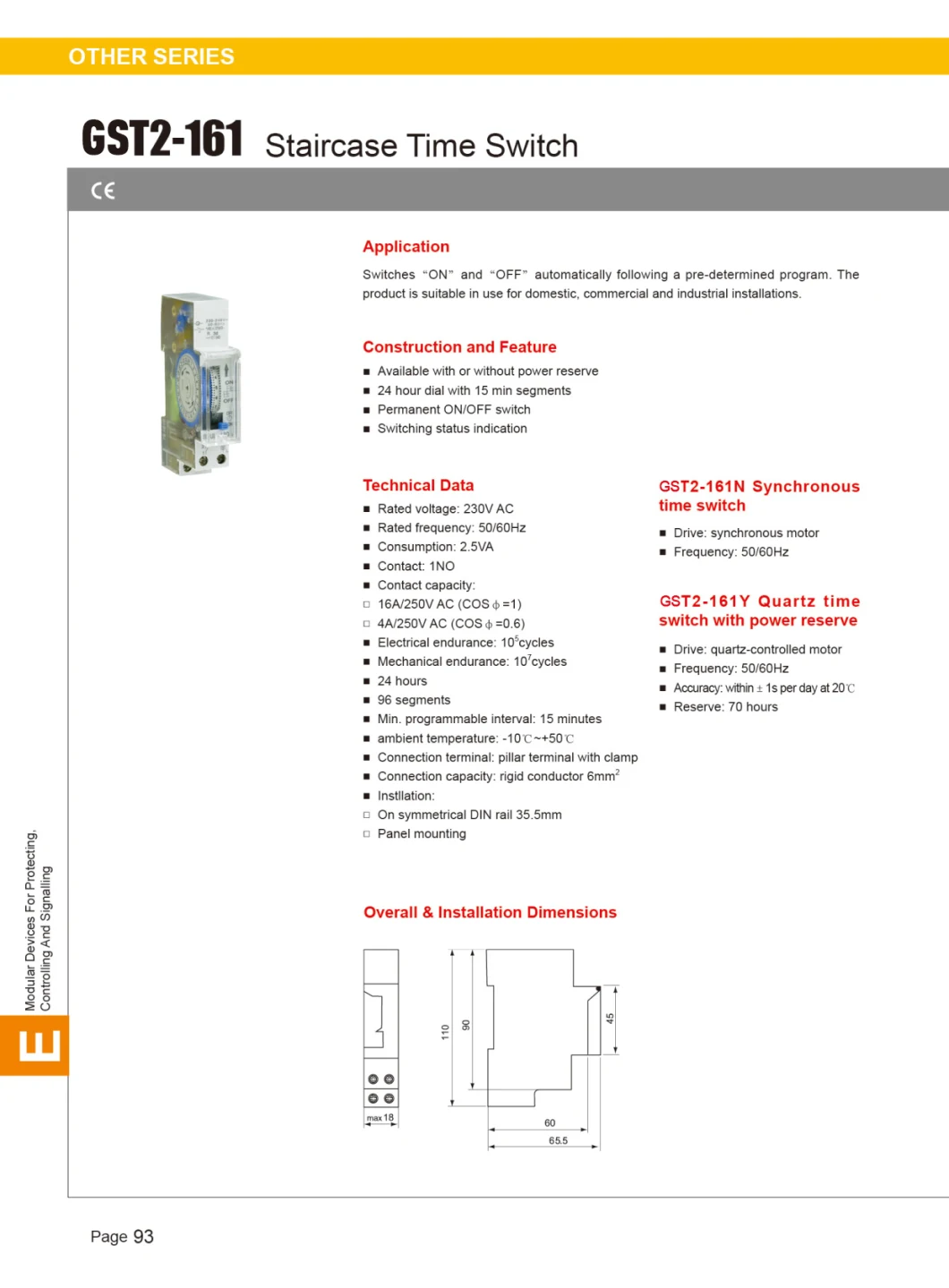 Gst2-161n Synchronous Weekly Programmable Electronic Digital Timer Switch Time Relay